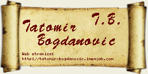 Tatomir Bogdanović vizit kartica
